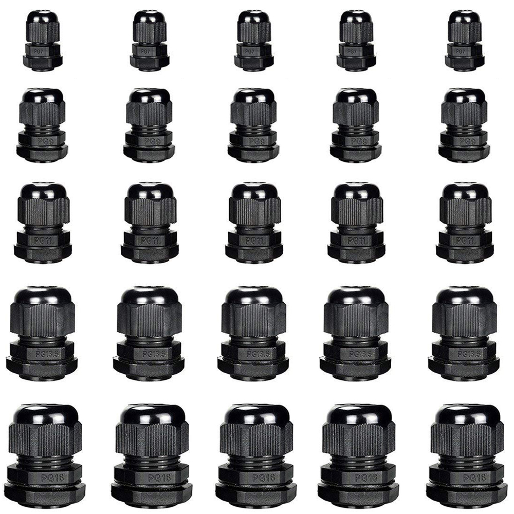 10 Miếng Nylon Tuyến Bộ, Chống Thấm Nước Ip68 Cáp Tuyến Khớp Có Thể Điều Chỉnh Locknut, Pg7 Pg9 Pg11 Pg13.5 Pg16