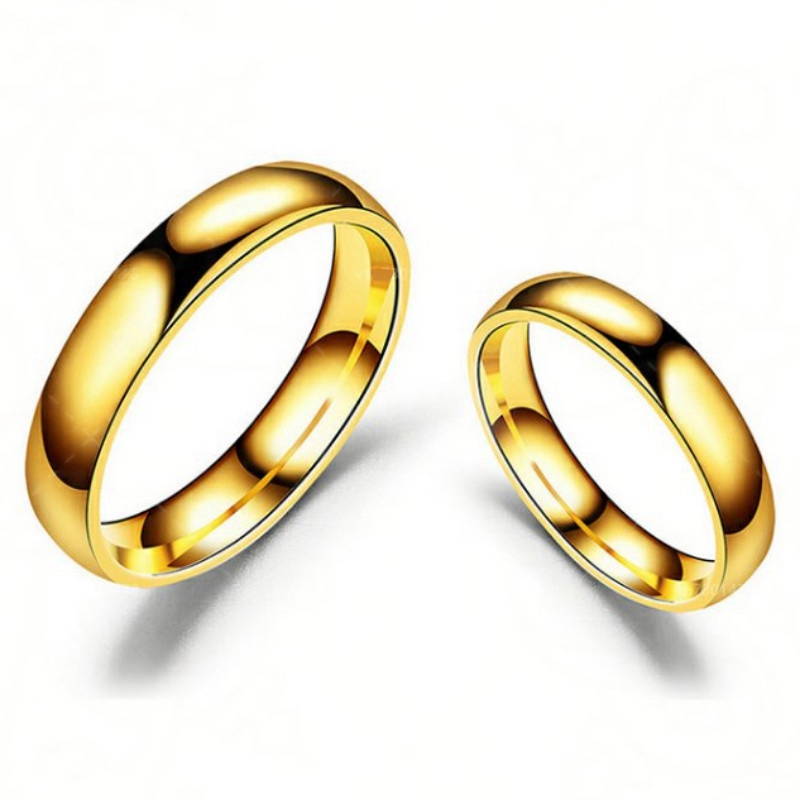 Bagues de Couple en acier inoxydable, 4mm 6mm, pour femmes et hommes, couleur or argent, pour amoureux de mariage, bijoux rétro pour cadeau WC006