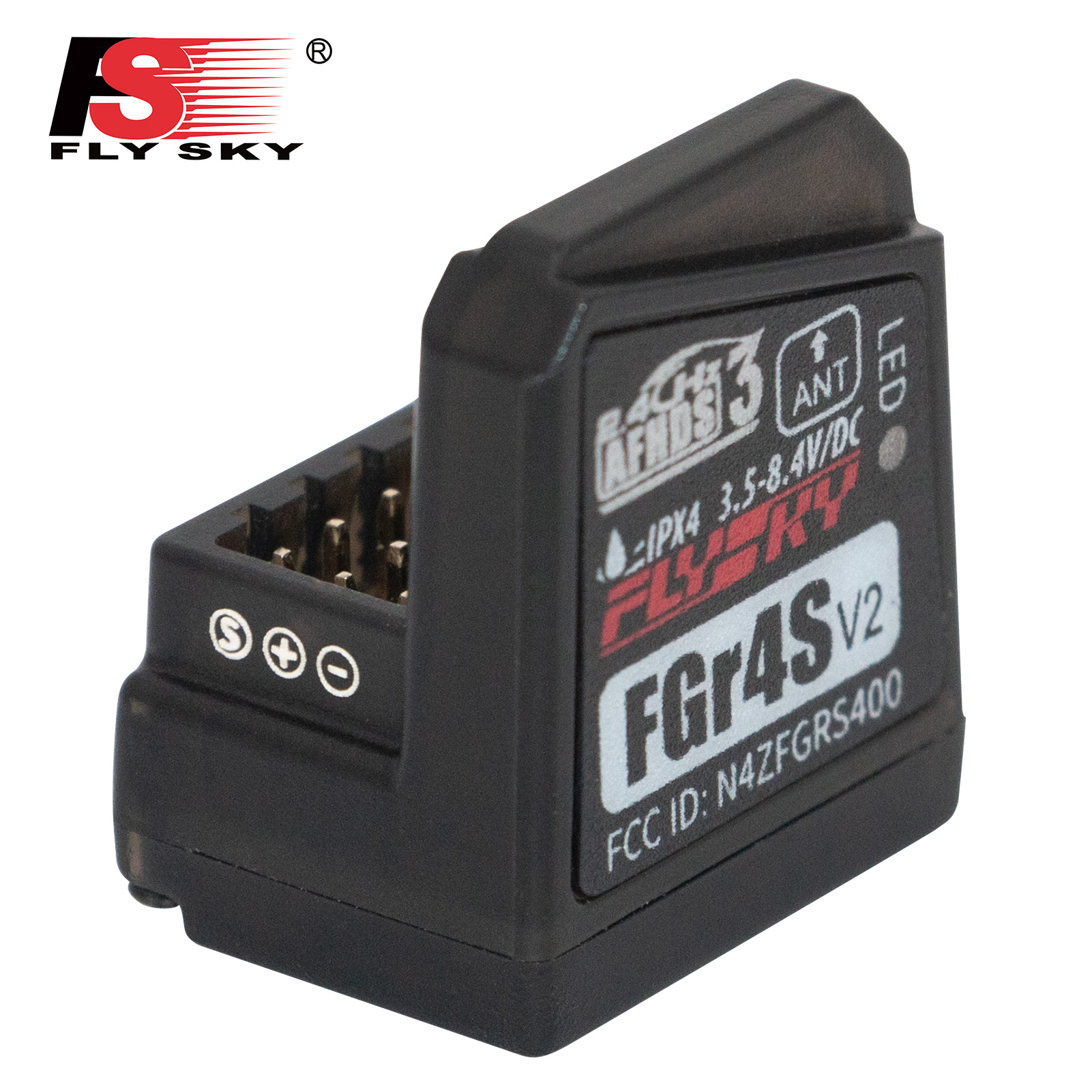 Odbiornik Flysky FGR4S V2 AFHDS z pojedynczą anteną, dwukierunkowy odbiornik wyjściowy PWM/PPM/ IBUS do nadajnika RC Flysky NB4 PL18