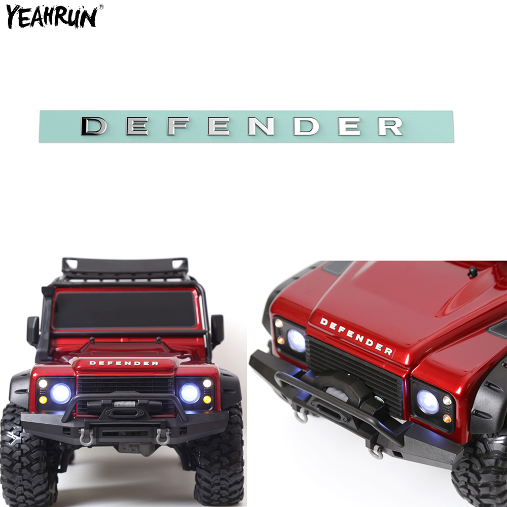 YEAHRUN 1/8 1/10 Skala RC Auto Logo Aufkleber Für TRX-4 Defender D90 D110 Metall Klebstoffe Aufkleber DIY Dekoration Teile