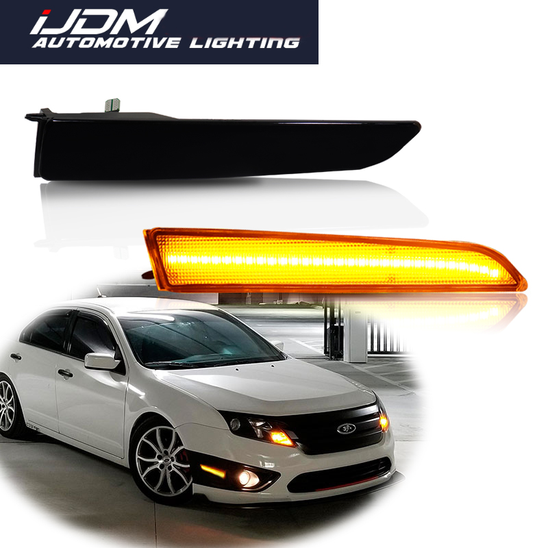 iJDM reemplaza las luces de posición laterales delanteras OEM para Ford Fusion 2010-2012, luz de señal de giro/luz de posición lateral para lado del conductor y del pasajero, color ámbar