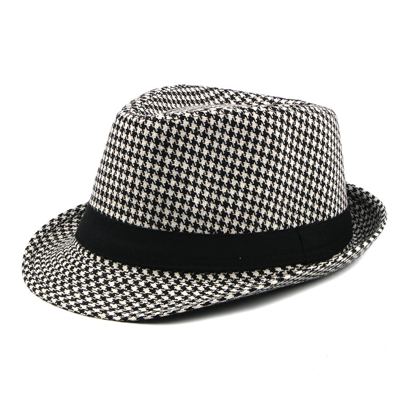 Człowiek klasyczne, na wiosnę lato wypoczynek na świeżym powietrzu kapelusz Fedoras Plaid brytyjski styl Retro Jazz bankiet bawełniane czapki Party formalna okazja