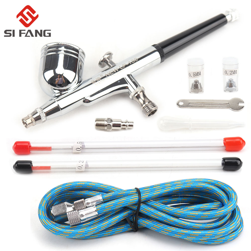 Tác Động Kép Bình Bơm Phun Bộ Trọng Lực Bộ Dụng Cụ Bình Bơm Phun Cho Bánh Tranh Mẫu Trang Điểm Hình Xăm Tự Làm Dụng Cụ Với 0.2Mm 0.3mm Đầu Phun 0.5Mm