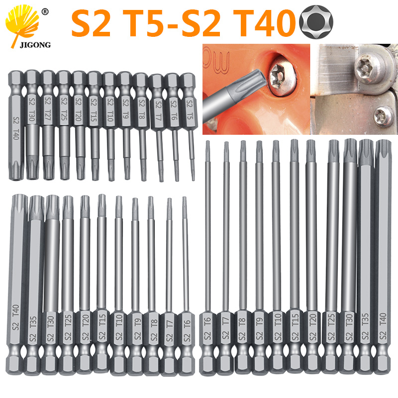 11pcs 12pcs Security Bit Set Tamper Proof Screwdriver Drill Bit Screw Driver Bits Torx Flat Head 1/4"  Hex Driver Bits