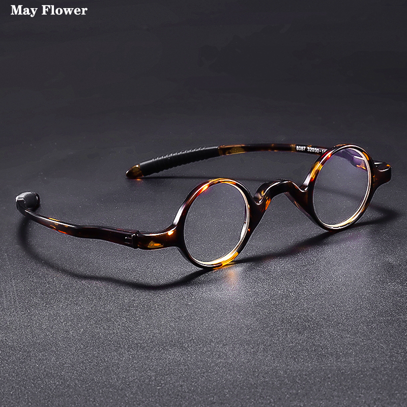 May Flower TR90 Tiny แว่นตาชายกรอบแว่นตา Retro Blue รอบแว่นตาสมาร์ทแว่นตาผู้ชายสำหรับอ่าน + 4