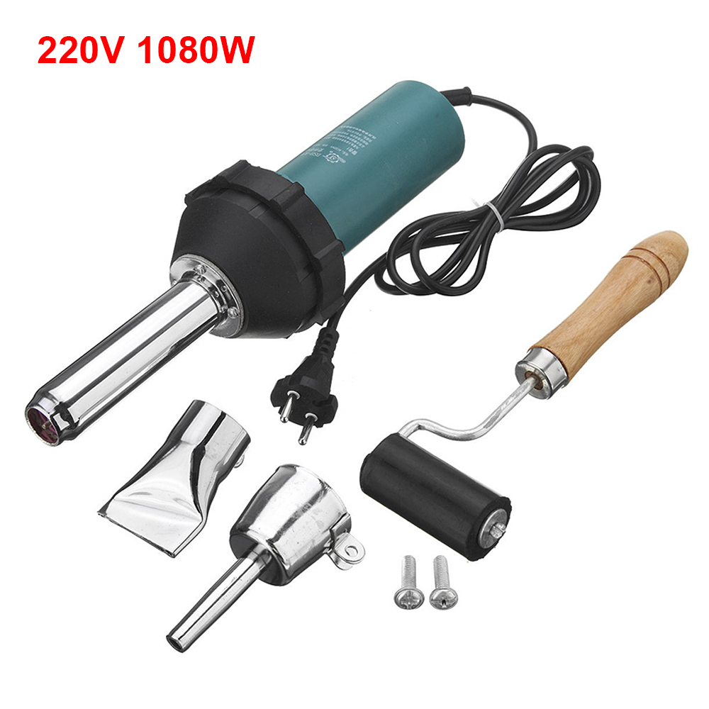 Pistolet de soudage en plastique avec rouleau de buse, torche à air chaud, kit de odorthermique, outil de soudage, soudeur en plastique intégré, haute qualité, 220V, 1080W