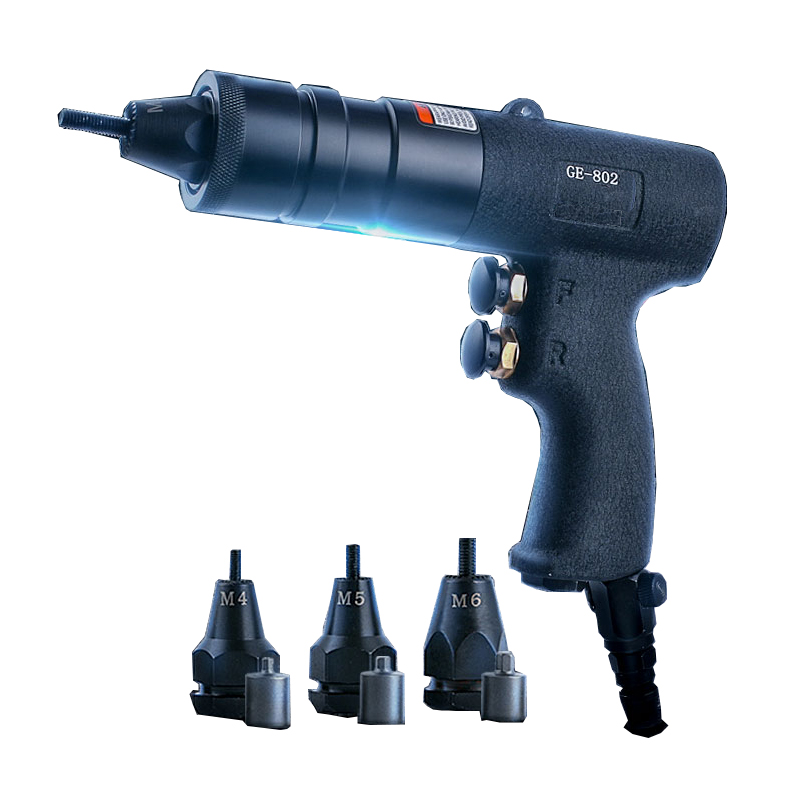 Pneumatische Nietmutterpistole, automatische Kappenmutterpistole, Nietmutter-Werkzeug, eingebetteter Schalldämpfer, drei Arten von Nietschnittstellen