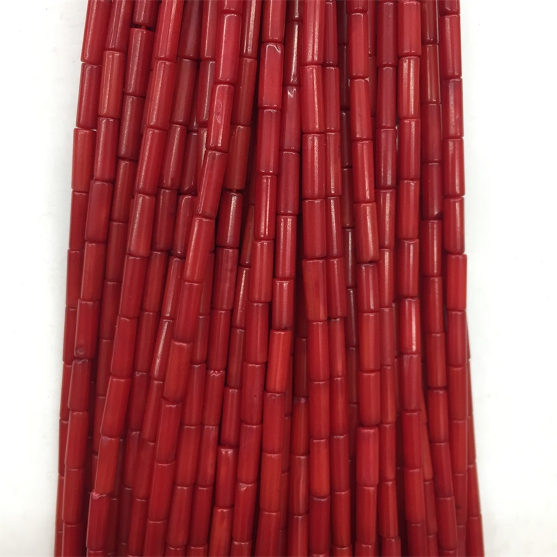 3*9mm tubo redondo coral vermelho jasper genuíno pedra preciosa cura energia natural grânulo de pedra para jóias colar que faz diy
