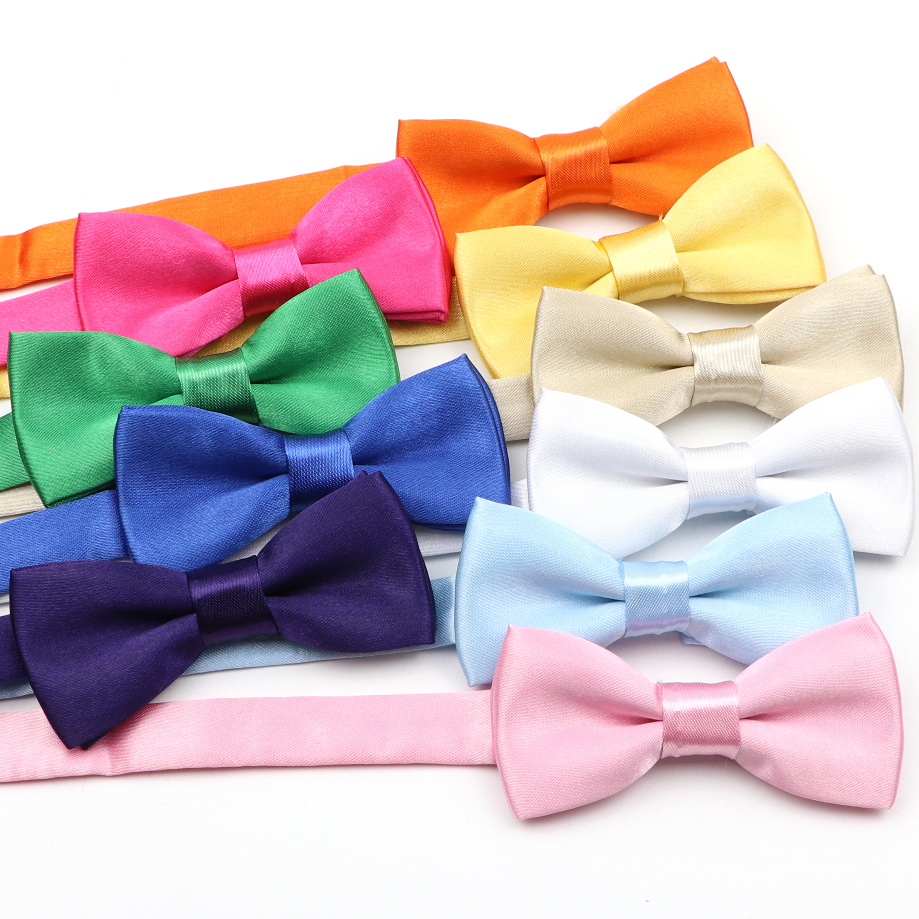 Nieuwe Licht Snoep Kleur Kids Strikje Roze Beige Blauw Satijn Kind Huisdier Kleine Vlinder Bruiloft Diner Das Accessoire Cadeau