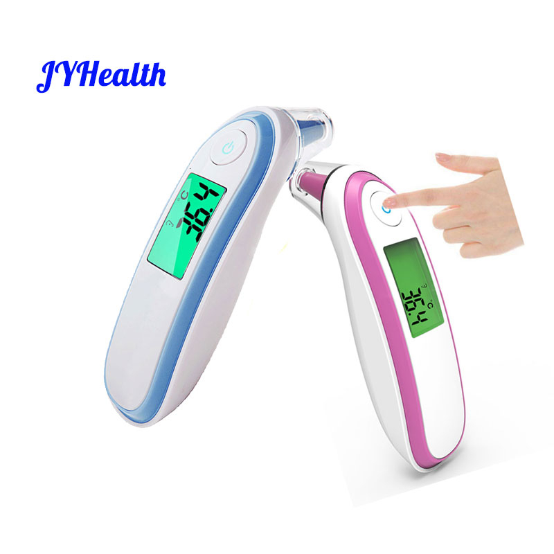 JYHealth Y Tế Hộ Gia Đình Hồng Ngoại Tai Và Trán Không Tiếp Xúc Laser Nhiệt Kế Đo Nhiệt Độ Cơ Thể LCD Bé Trưởng Thành Sốt Nhiệt Độ