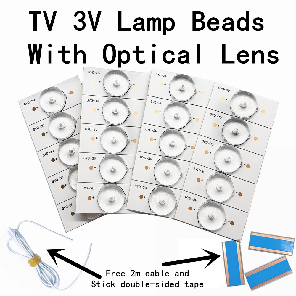 30 Buah Manik-manik Lampu SMD 6V 3V Kualitas Tinggi dengan Fliter Lensa Optik untuk Perbaikan TV LED 32-65 Inci CL-40-D307-V3 100% Baru