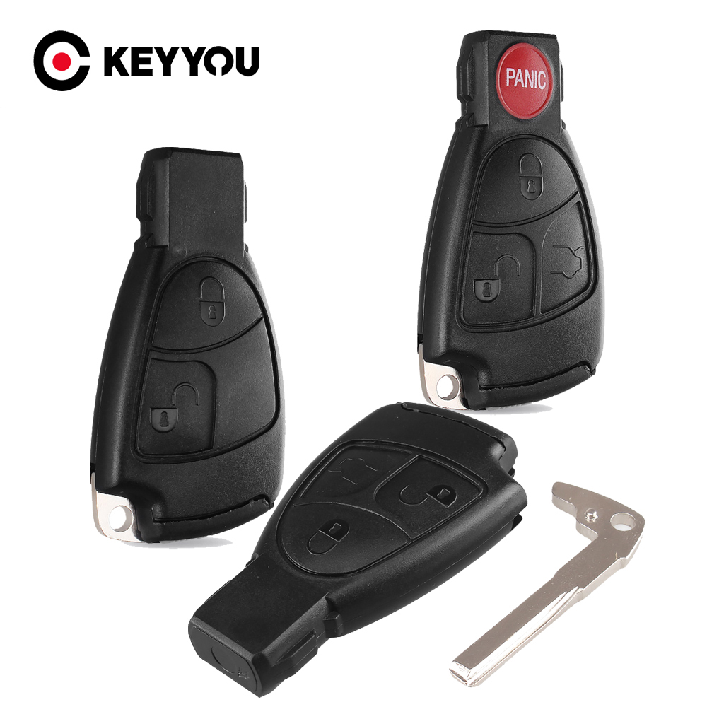 Keyyou Voor Benz Vervangingen 2/3/4 Knoppen Smart Key Case Shell Fob Cover Voor Mercedes-Benz B C E Ml Clk Cl Vito 639 Smart Key
