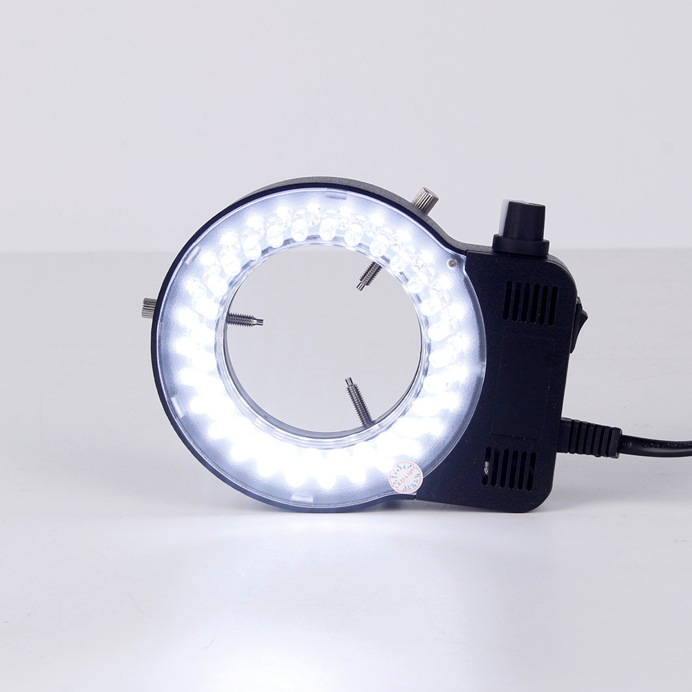 กล้องจุลทรรศน์ LED แหวนไฟปรับความสว่าง Dustrial กล้องจุลทรรศน์กล้องแหล่งกำเนิดแสงความสว่างสีขาว/EU สีดำ/US