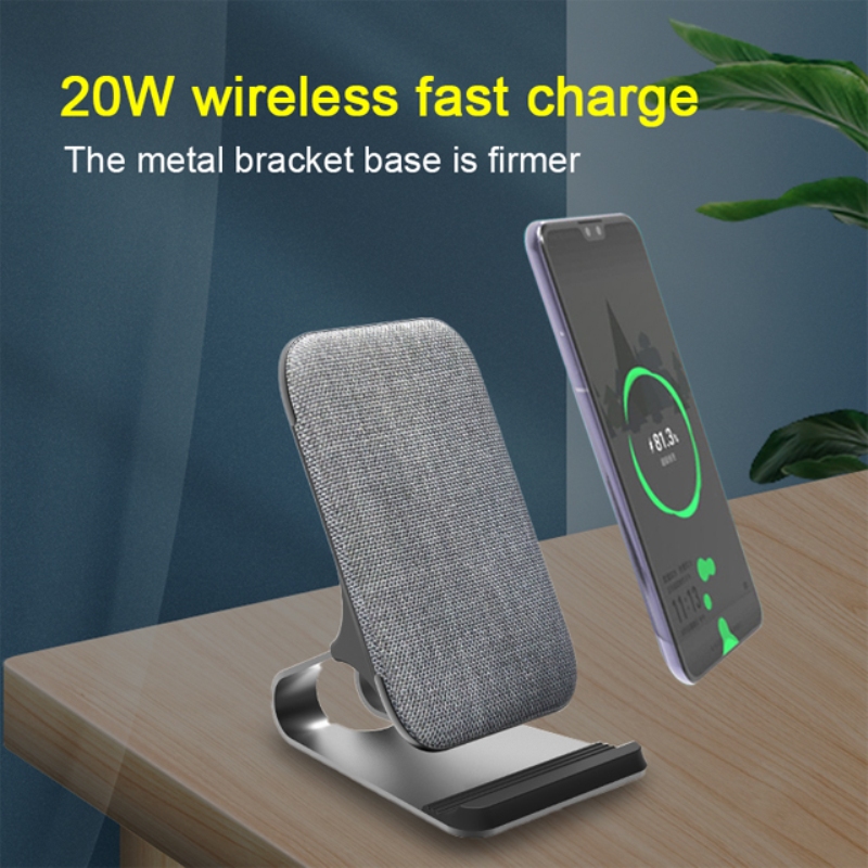 Caricabatterie wireless da 20 W per iPhone 15 Pro max/iPhone 13/14 Qi staffa di ricarica wireless verticale per telefono cellulare da tavolo a ricarica rapida
