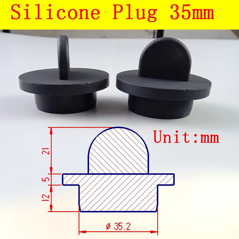 35 Mm Silikon Plug Stopper dengan Handle Karet Hole Plug Silikon Tahan Air Segel Debu Plug Gasket Karet Silikon