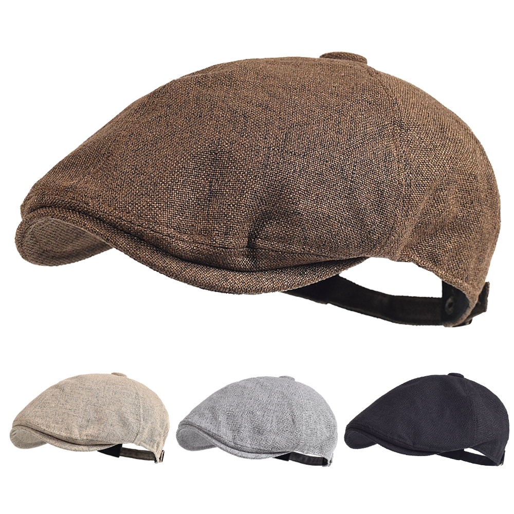 Męskie letnie berety Outdoor oddychająca czapka gazeciarza wiosenne płaskie kapelusze solidne kapelusze typu kaczy dziób Vintage Gatsby Beret kapelusz kobiety