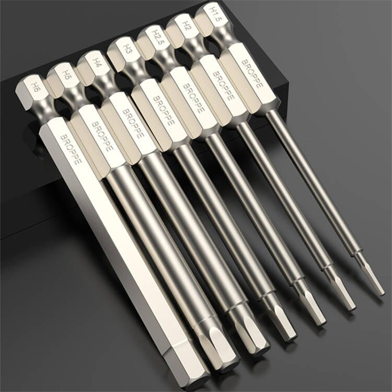 8 Buah H1.5-H8 S2 Baja Paduan Magnetik Kepala Hex Obeng Bit 50/75/100/150Mm Set Sekrup Driver Bit Alat Driver DAYA