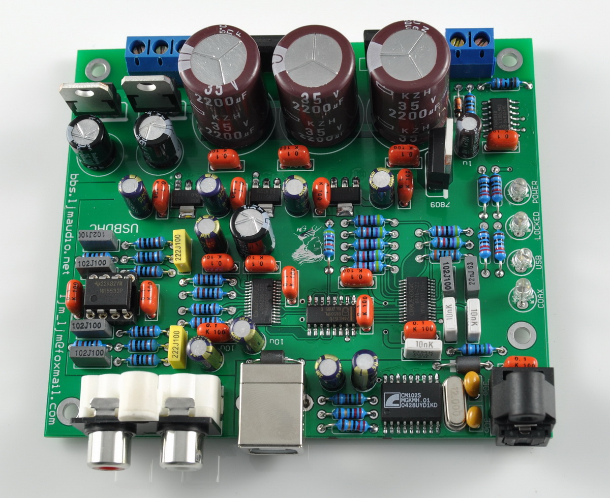 Carte de Radiateur CS4398 avec Fibre Optique USB, Décodeur 24/192K, AC15V 32K-192K/24BIT