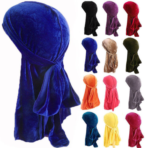 Bandana respirável de veludo unisex, Turbante para homens e mulheres, Doo, Durag Cap, EUA, Hot Sales, 94 cm