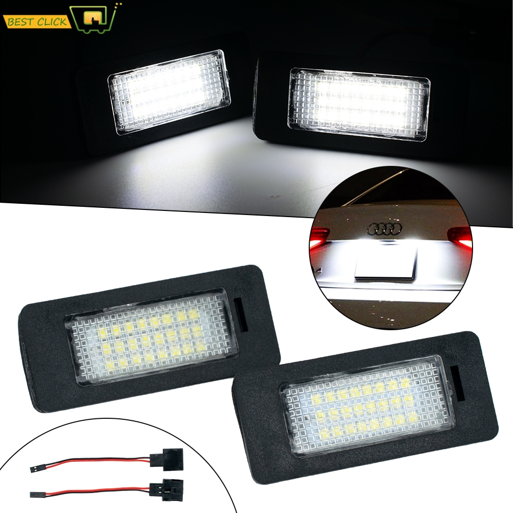 2 buah lampu pelat nomor lisensi belakang lampu pelat nomor untuk Audi A1 A4 B8 A5 S5 A6 S6 A7 Q5 TT TTS 2D untuk VW Canbus 6000K putih