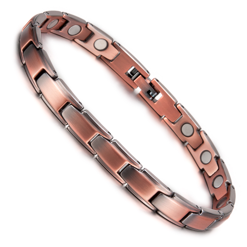 Pulseiras magnéticas de cobre vinterly para mulheres, seta vintage, energia, ímã alto, benefícios para alívio da dor da artrite, corrente de ligação de joias