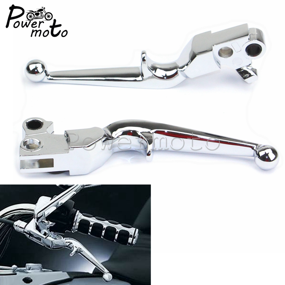 Poignée de pompe en aluminium chromé pour moto, levier de frein et d'embrayage, Harley ocia Sportster XL883 XL1200 Softail Touring FLHR 1996-2010