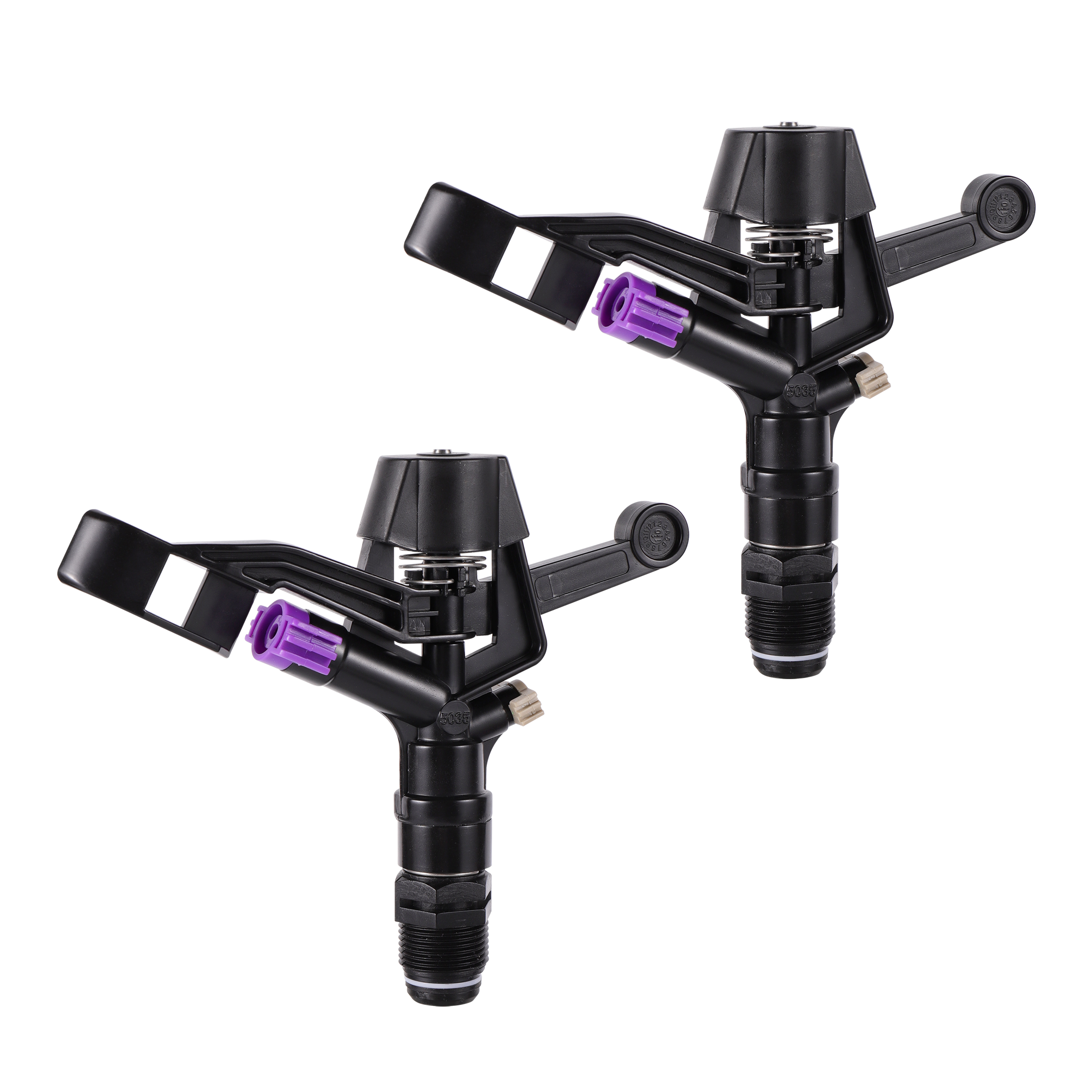 Aspersor basculante de riego de riego de jardinería de jardín, aspersor de impacto de balancín de rosca macho de 3/4 ", boquilla de riego de parque, 10 piezas
