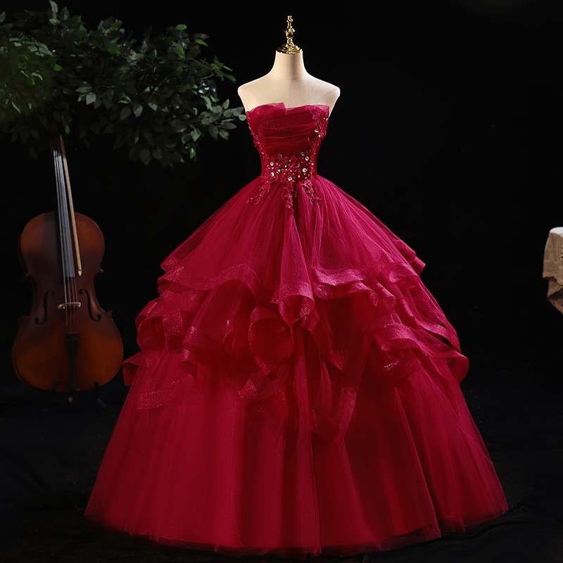 Strapless Vestidos Quinceanera Jurk 2021 Nieuwe Real Photo Party Dress Formele Prom Baljurk Vintage Kant Quinceanera Jurken