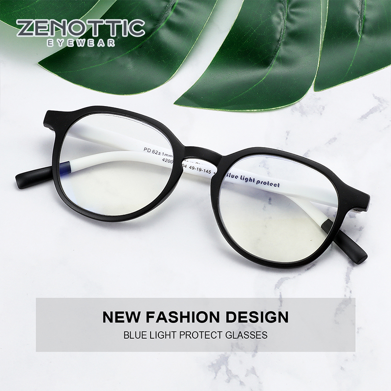 ZENOTTIC Fashion Round Anti Blue Light Blocking occhiali da lettura occhiali asferici donna uomo presbiopia Computer Eyewear Diopter