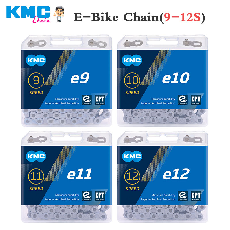 Цепь для электровелосипеда KMC e9, e10, e11, e12, велосипедные цепи 9s, 10s, 11s, 12s, 130/136 звеньев, антикоррозийные детали для электровелосипеда