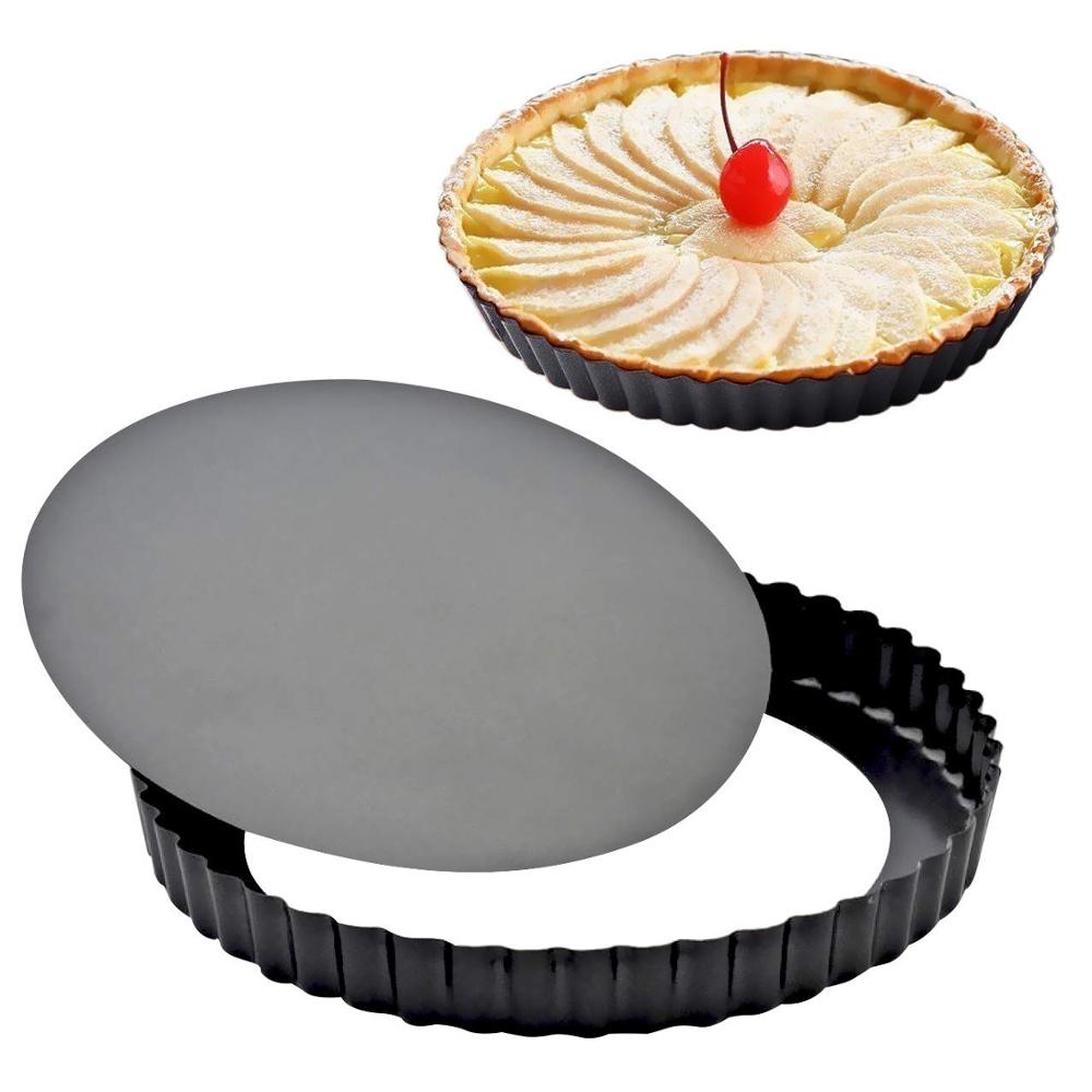 Panci Quiche bawah Mini 24CM, Set panci Tart bisa dilepas, cetakan Tart anti lengket dapat dilepas, panci Cheesecake