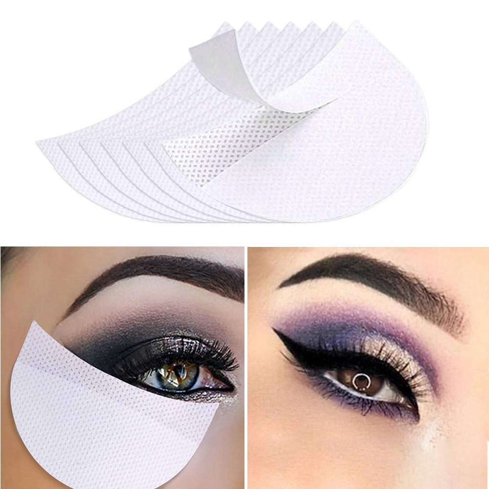 50/100 pçs protetor de sombra sob remendos de olho algodão descartável extensão de cílios postiços almofada de gel de olho protetor de maquiagem labial adesivos
