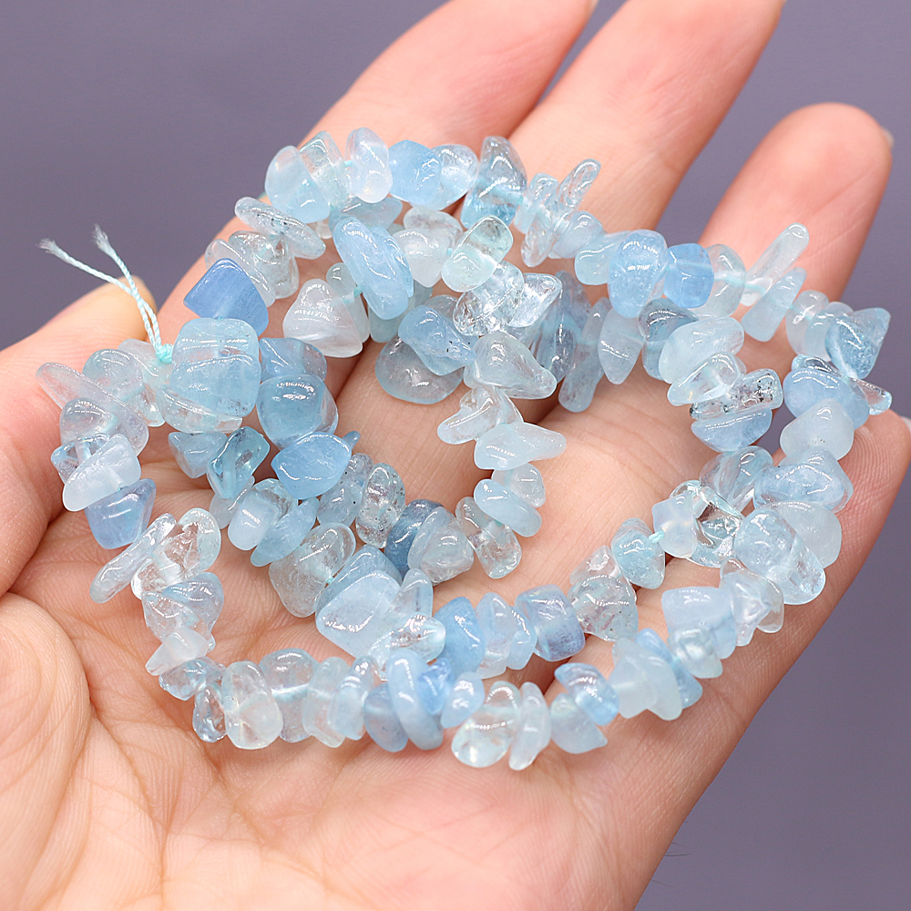 19 tipos de piedras semipreciosas naturales sin forma, aguamarina, 3x5-4x6mm, para collar, pendientes, accesorios, regalo, longitud 40cm