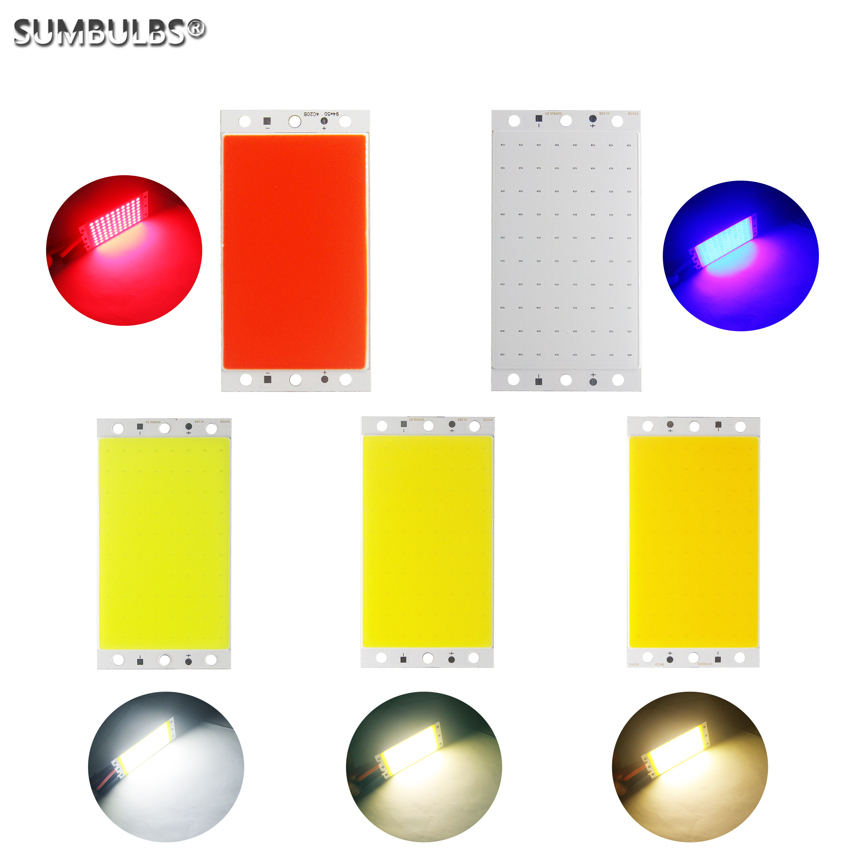 SUMBULBS DC 12V 16W 94*50mm Panel LED COB Fuente de Luz Chip On Board Tira de LED Lámpara Matriz para Iluminación DIY del Hogar Diodo Emisor de Luz