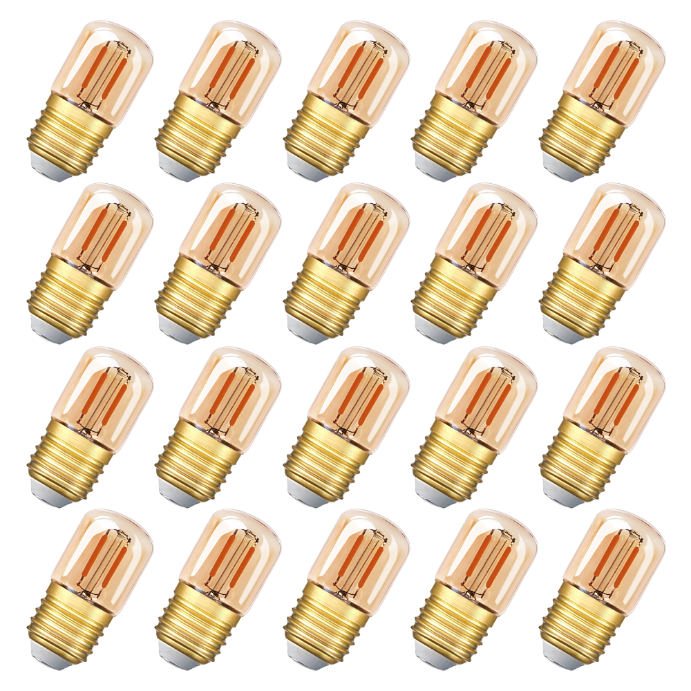 T28 Edison LED Dimmable Light Bulb E27 Screw Base 2200K Super Warm White Light Bulbs 220V 1W Gold Tint Mini Tubular Retro Lamps