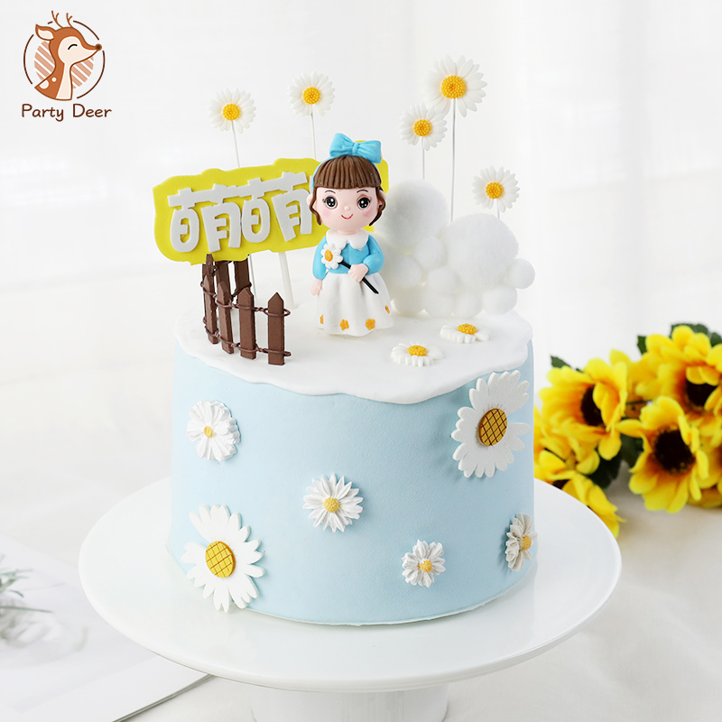 Decorações para comemoração de bolo estilo floresta, decoração de festa fofa de menina, feliz aniversário, bolos, presentes adoráveis
