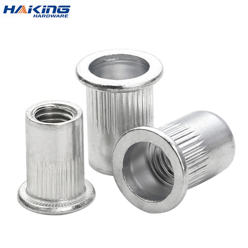 100 Uds 50 Uds 20 piezas M3 M4 M5 M6 M8 M10 M12 aleación de aluminio Rivnut cabeza plana remache roscado inserto Nutsert tapa remache tuerca