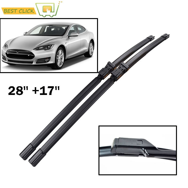 Misima Windscreen Wiper Blades สำหรับ Tesla รุ่น S 2012 2013 2014 2015 2016 2017ด้านหน้าหน้าต่าง Wiper 28 "17"