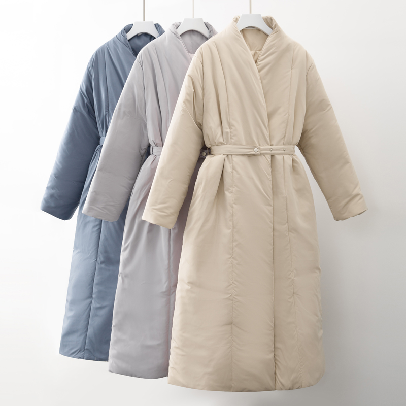 女性用ベルト付きロングオーバーコート,暖かいパーカー,マキシウェア,厚手とカジュアル,冬用,新しいデザイン2021, 2024