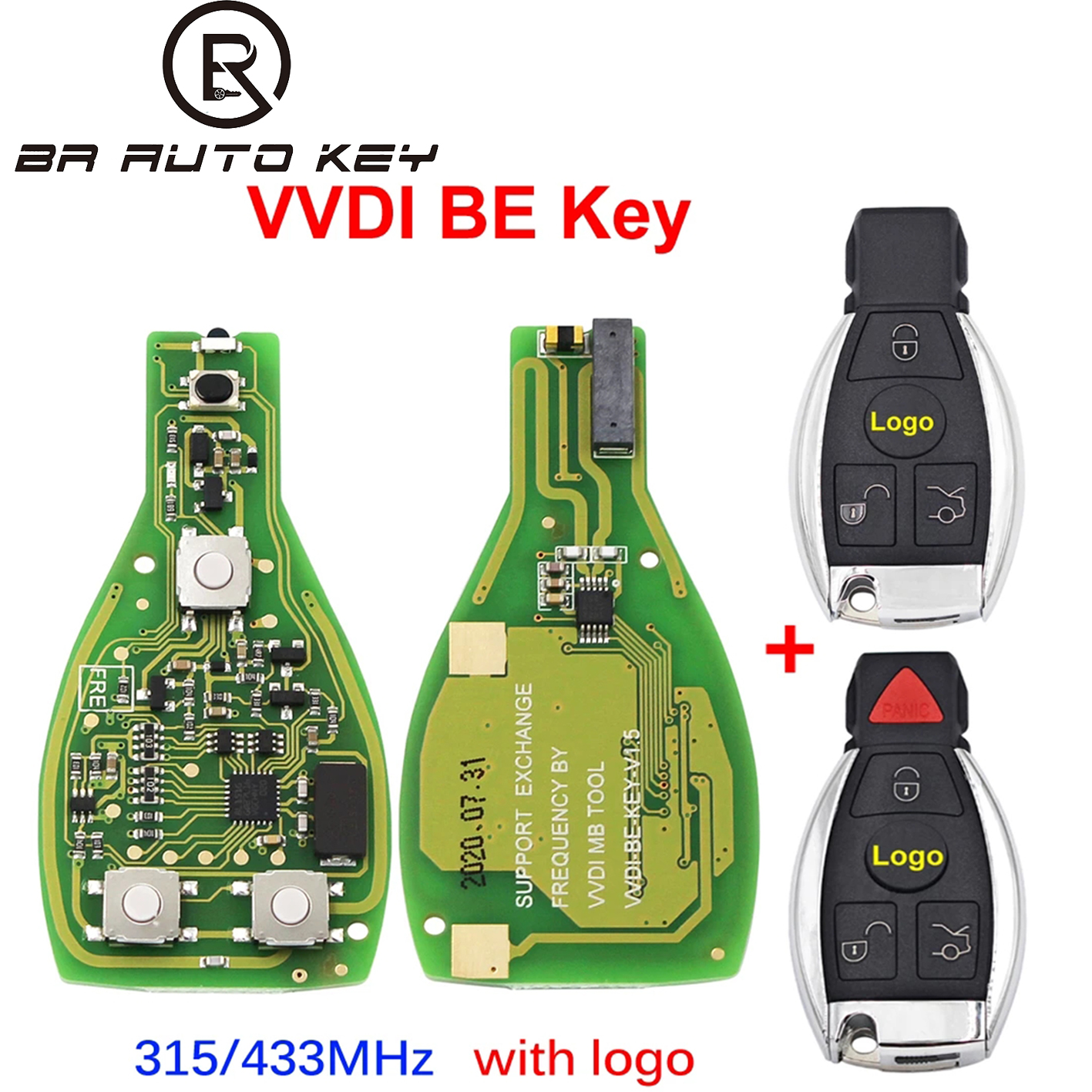 Xhorse VVDI BGA BE llavero para Mercedes Benz C260 E200 E260 E300 -2014 315/434MHZ 3/4 botones