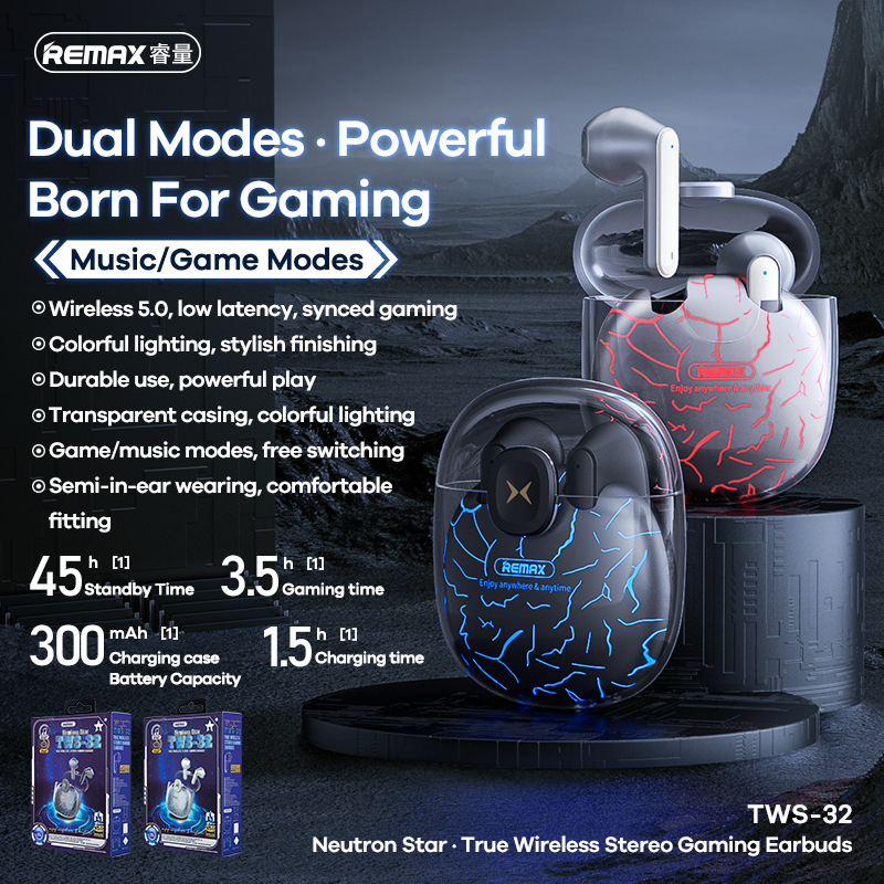 Remax TWS Earphone Bluetooth 5.0 Headset Nirkabel Game dan Musik Mode Ganda Kontrol Sentuh Pintar dengan Mikrofon untuk iPhone Redmi Airdots