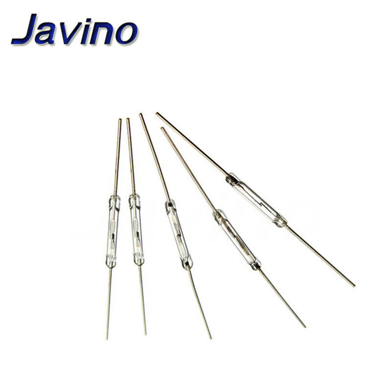 Javino 10/50/100Pcs N/O Reed switch Magnetic Switch 2 * 14mm Normally Open Magnetic Induction switch For Arduino