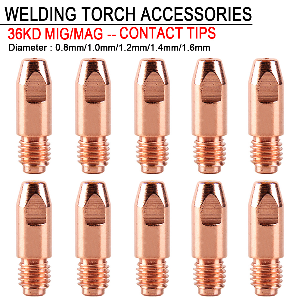 Consumibles de puntas de soplete de soldadura 36KD M8 * 30mm 0,8/1,0/1,2/1,4/1,6mm puntas de contacto de pistola de soplete MIG/MAG Co2/accesorios de soldadura de Gas