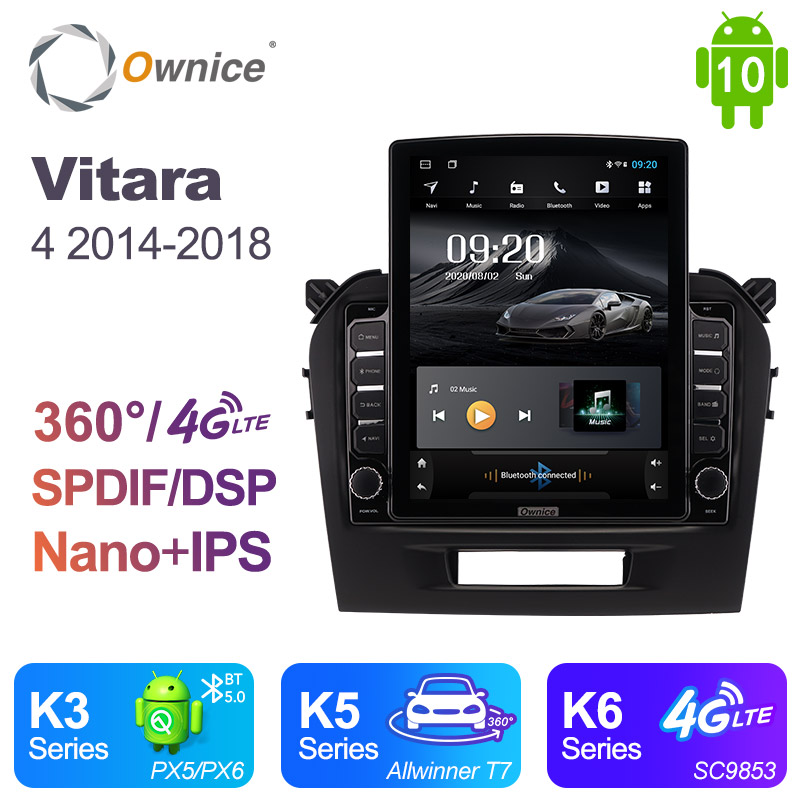 Автомагнитола 9 дюймов 2 DIN на Android 9.0 для Suzuki Vitara 4 2014-2018, DVD-плеер, GPS-навигатор, 360-градусная панорама, 4G LTE