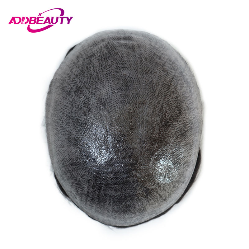 ISkin Hair Prostesis Full PU 0.12-0.14Cm dengan Knot Men Toupee Hairpiece Wig Rambut Manusia 30Mm Natural Wave Indian Hair System