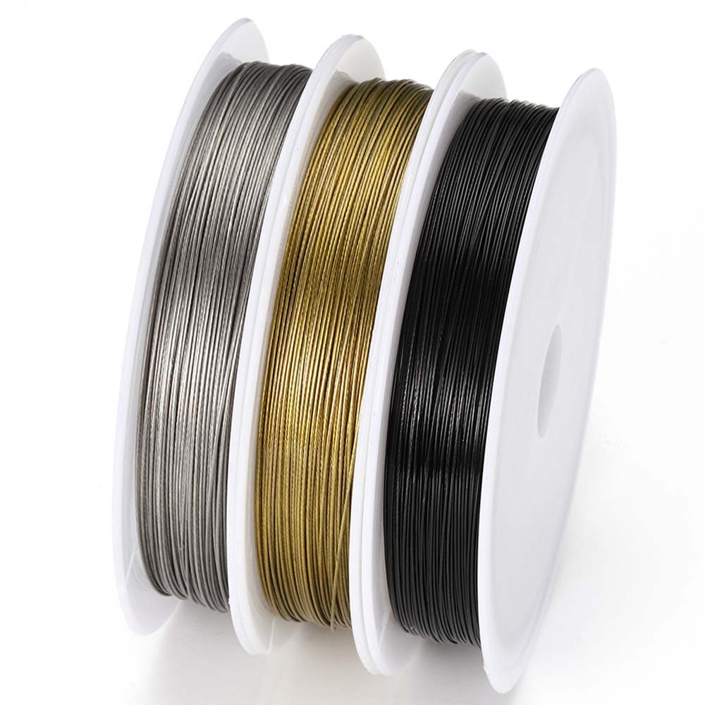 1Roll 0.3-0.5mm Roestvrij Staaldraad Slip Sterke Lijn Tijger Staart Kralen Draad voor Sieraden Maken Vinden DIY componenten