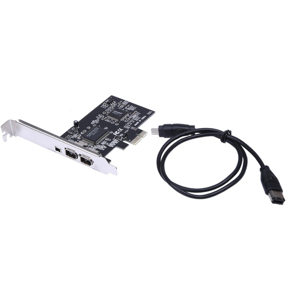 Tarjeta Firewire, adaptador PCIe Firewire 800 para Windows 10 con soporte y cable de perfil bajo, 3 puertos (2x6 pines 1x4 pines) IEEE 1394