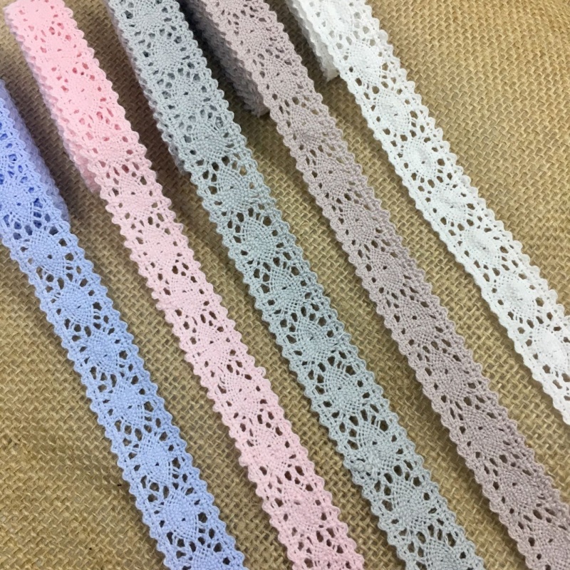 5Yards 2-6cm Crocheted Webbing Cotton Lace Trims for Handmade DIY Sewing Garments Accessories Wedding Deco Gift Floral Packing