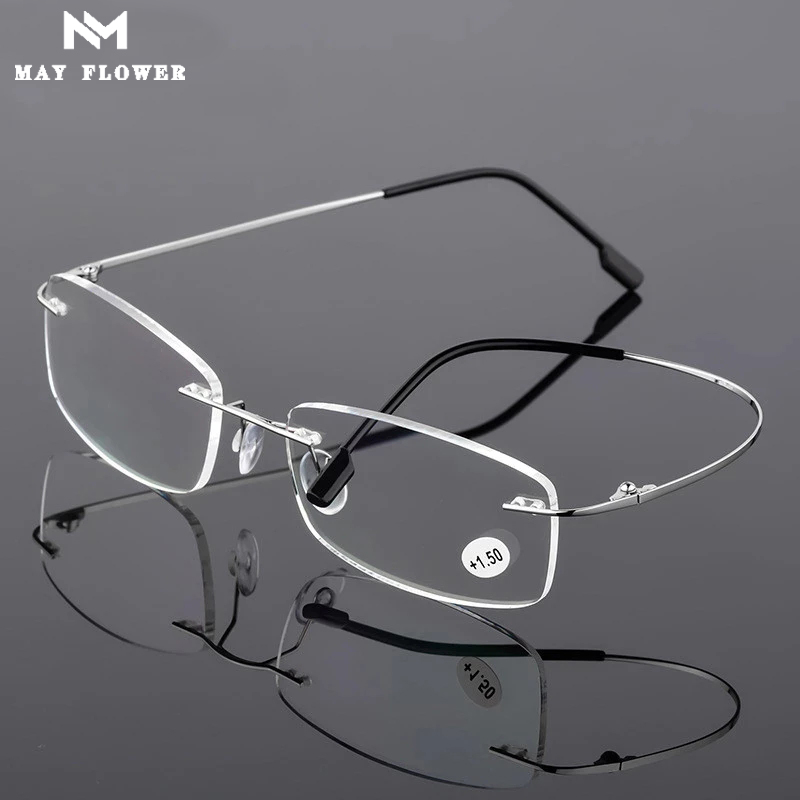 May Flower Men's Frame Prescription Glasses Blue Light Male Reading Glasses Titanium Eyeglasse Frame Old Glasses armacao oculos