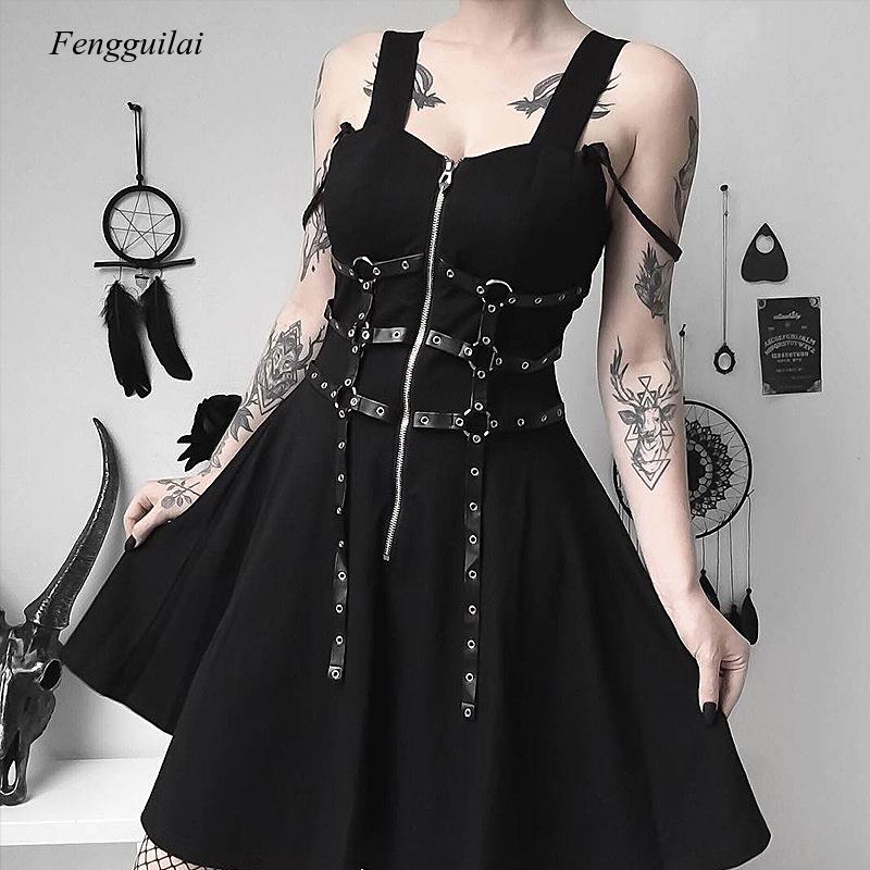 Falda negra con tirantes para mujer, vestido ajustado de cintura alta para mujer, ropa de calle para primavera y verano 2021